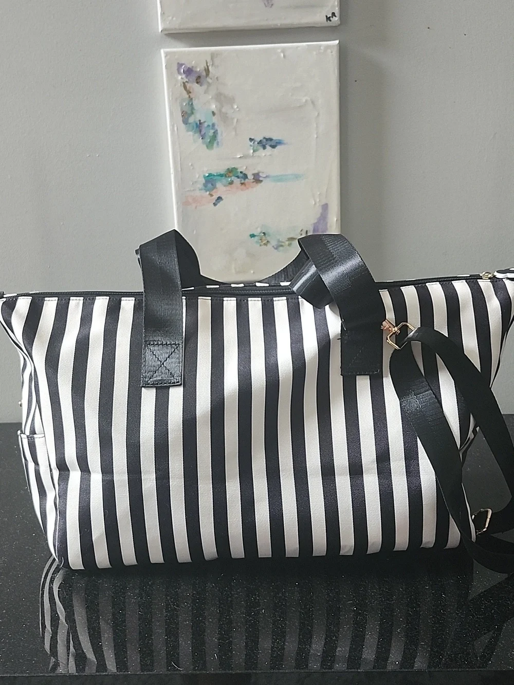 Alice + Olivia Duffle Bag In Positano Stripe